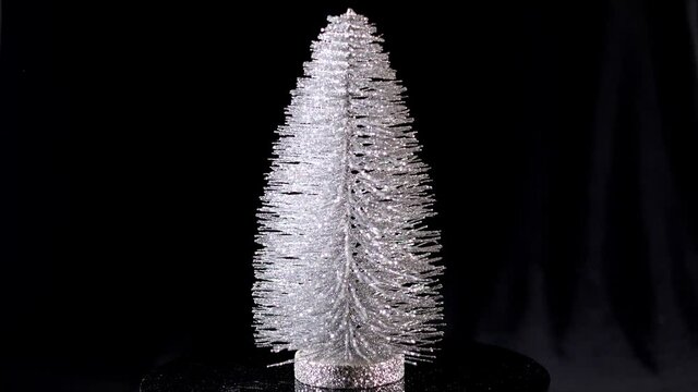 Silver christmas tree for decoration - videoclip