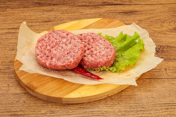 Raw beef cutlet for burger