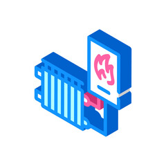 heating system isometric icon vector illustration color