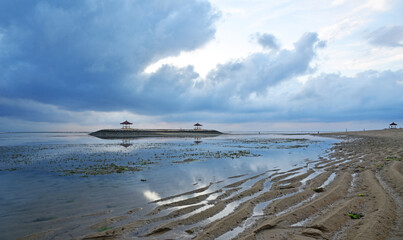 Sanur beach during  low tide