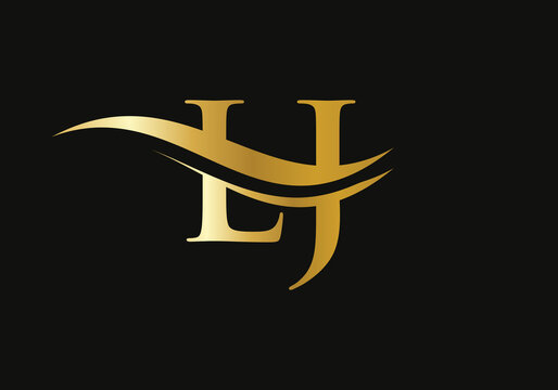 Minimalist Letter LJ Logo Design with water wave concept. LJ letter logo design