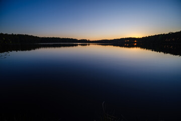 dramatatic red dark sunset over the fields and cities