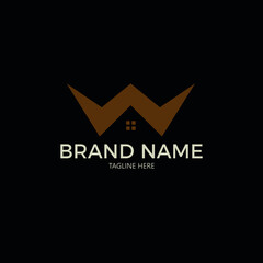 Obraz premium LETTER W FOR HOUSE OR HOME LOGO CONCEPT BRAND IDENTITY