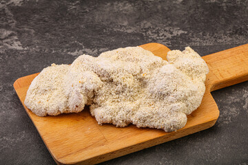 Raw meat schnitzel for roast