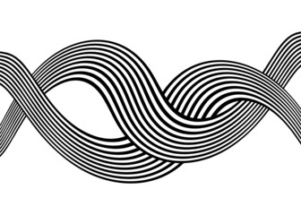 Abstract waves from black lines on a white background for posters, web design, packaging design, posts, banners. Modern vector background