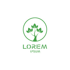 logo for farm green leaf seed design vector illustration natural