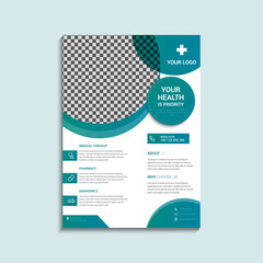 Health medical flyer, Healthcare cover a4 template design and flat icons for a report and medical brochure design, Vector health care brochure for clinic with doctors. Medical flyer design, Medical Br