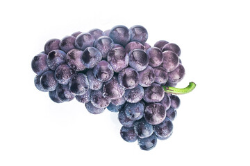 Purple grape isolated on white background.