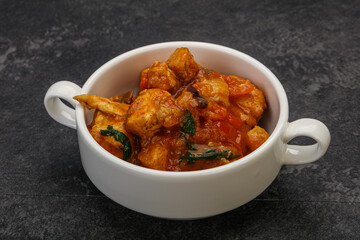 Chicken with oyster sauce and vegetables