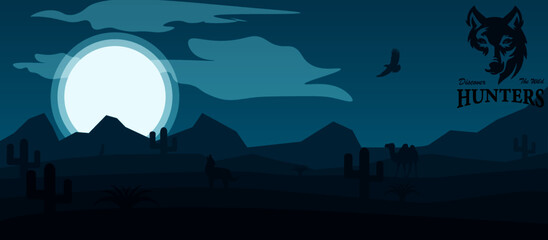 moon over the mountains