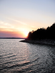 Sundown over Beaver Lake in Hobbs State Park, Arkansas