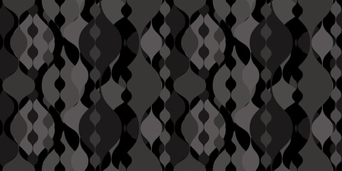 Retro wavy background. Seamless pattern. Vector. レトロなみなみパターン