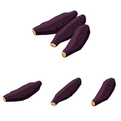 低ポリゴンイラストの薩摩芋、ポテト