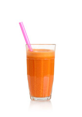 Glass of carrot and orange juice smoothie