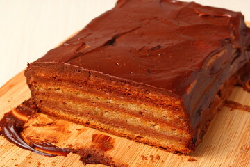 Making Chocolate Hazelnut Meringue Cake