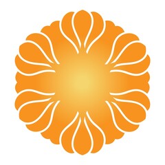 orange isolated floral ornament. abstract citrus fruit. tangerine. design for a fruit and vegetable company. logo.