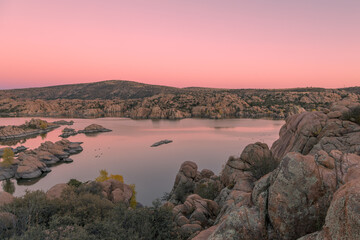 Watson Lake Prescott Aizona Sunset Landscape