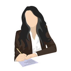 office worker female character illustration