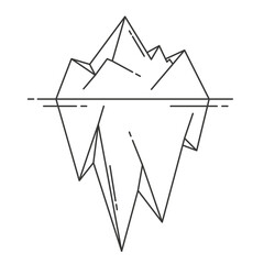 Iceberg icon in outline style. Vector illustration.