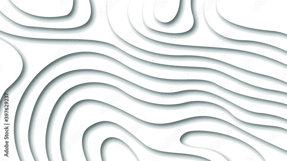 Poster white abstract paper cut background vector shadows objects modern design