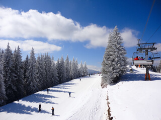    Ski resort in Carpathian mountains, Bukovel, Ukraine