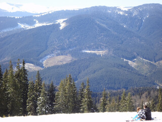    Ski resort in Carpathian mountains, Bukovel, Ukraine