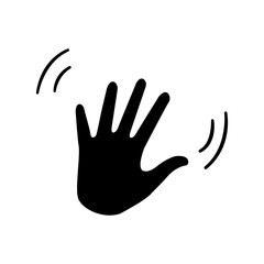 Obraz premium Hand wave icon isolate on white background.