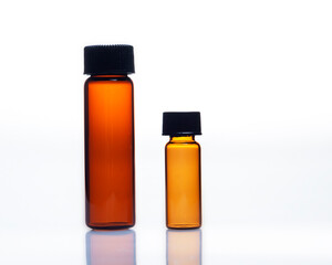 Amber Vials used for sample storage.