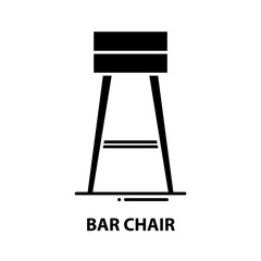 bar chair icon, black vector sign with editable strokes, concept illustration