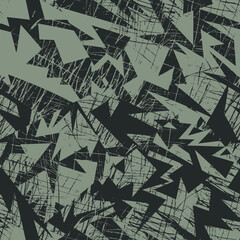 Abstract urban seamless pattern with curved geometry elements