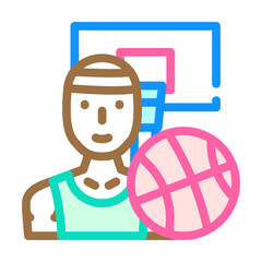 basketball sport color icon vector illustration color