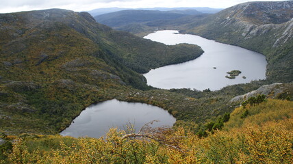 lake in the mountains in autumn. Cradle Mountain - Tasmania - Australia