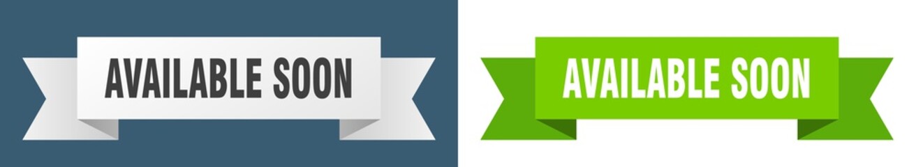 available soon ribbon. available soon isolated paper sign. banner