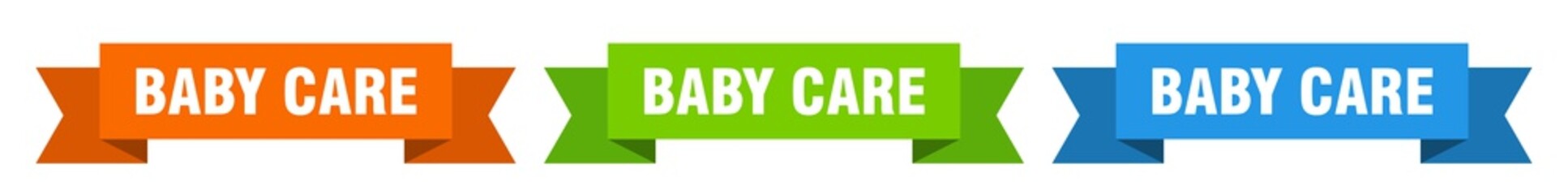 baby care ribbon. baby care isolated paper sign. banner