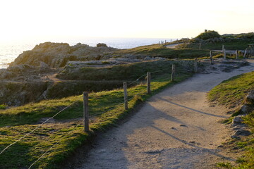 Fototapeta na wymiar A small path along the shore. (Batz sur mer, Atlantic Ocean)