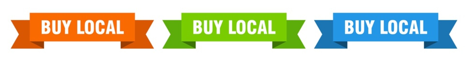 buy local ribbon. buy local isolated paper sign. banner