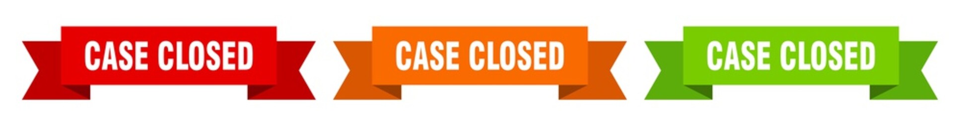 case closed ribbon. case closed isolated paper sign. banner