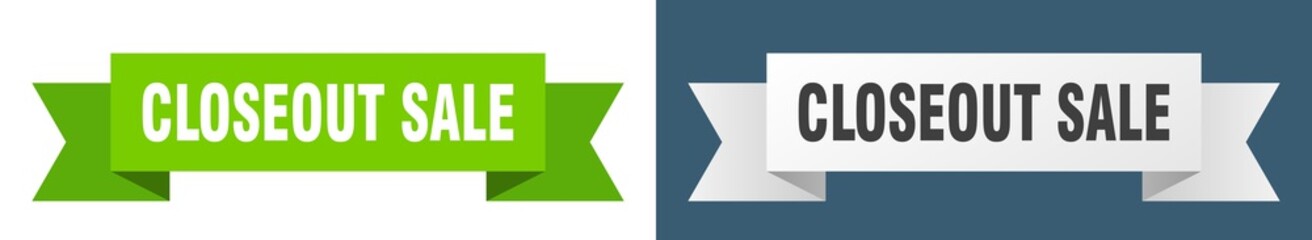 closeout sale ribbon. closeout sale isolated paper sign. banner