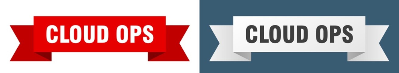 cloud ops ribbon. cloud ops isolated paper sign. banner