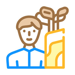 Fototapeta premium golf sport game color icon vector illustration