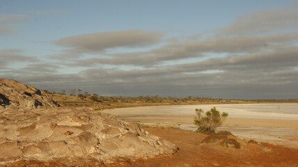 Salt lake and clouds