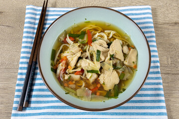 Soupe ramen (bouillon au poulet et nouilles japonaises)	