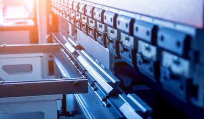 Modren hydraulic bending machine at metal manufactory