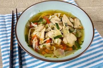 Soupe ramen (bouillon au poulet et nouilles japonaises)	