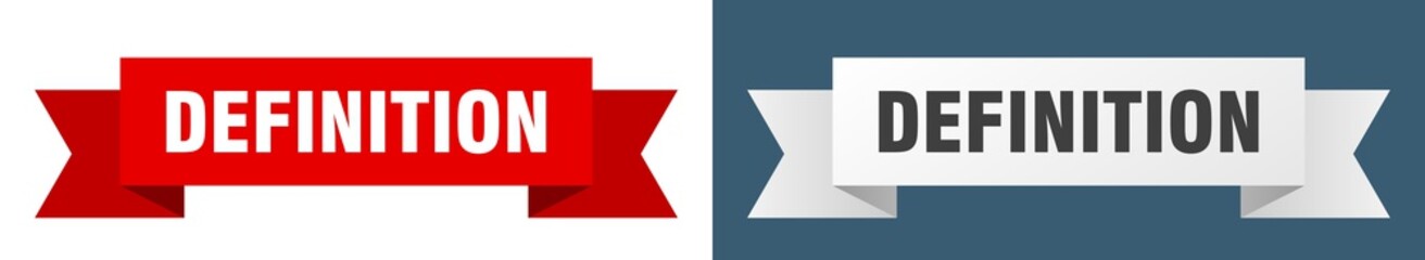 definition ribbon. definition isolated paper sign. banner