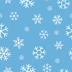 Fototapeta na wymiar Snowflake vector. Snowflake seamless pattern on a blue background. Vector Christmas template. Christmas seamless pattern. Winter snowflakes
