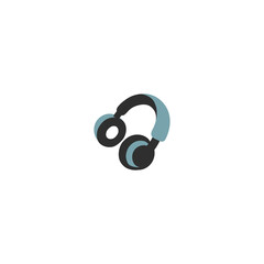 Naklejka premium Headphones vector isolated icon illustration. Headphones icon 