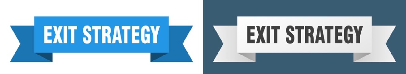 Obraz premium exit strategy ribbon. exit strategy isolated paper sign. banner