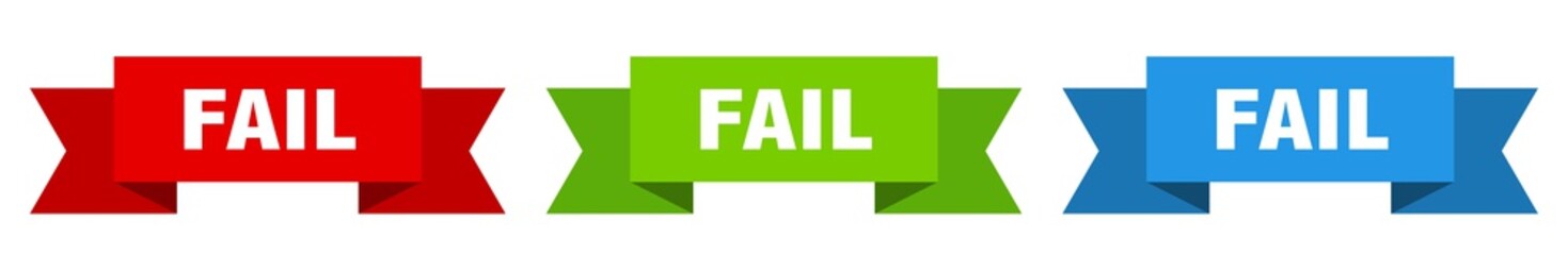 fail ribbon. fail isolated paper sign. banner