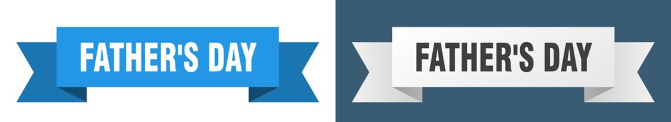 father's day ribbon. father's day isolated paper sign. banner